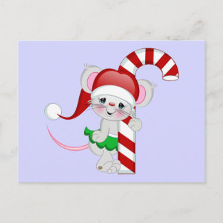 Cartes Pour Fêtes Annuelles Sucre de canne de la souris de Noël