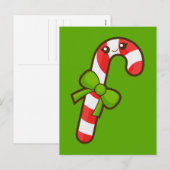 Cartes Pour Fêtes Annuelles Sucre de canne de Noël (Devant / Derrière)