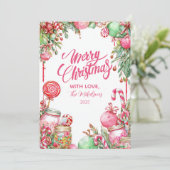 Cartes Pour Fêtes Annuelles Sucre de canne doux Noël (Debout devant)