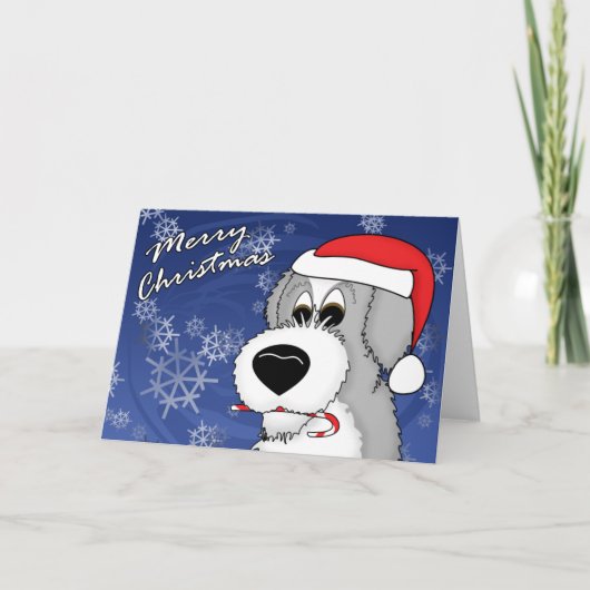 Cartes Pour Fêtes Annuelles Sucre de canne Old English Sheepdog Christmas Card (Devant)