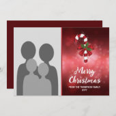 Cartes Pour Fêtes Annuelles Sucre de canne Rouge Sur Un Arrière - plan Red Bok (Devant / Derrière)