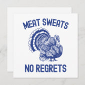 Cartes Pour Fêtes Annuelles Sueur de viande sans regrets  (Devant / Derrière)