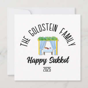 Cartes Pour Fêtes Annuelles Sukkot Juif Fête Nom de famille personnalisé