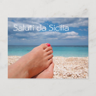 Cartes Pour Fêtes Annuelles Summer holidays in Sicily text postcard