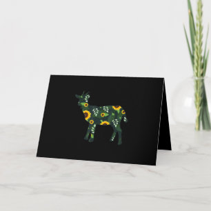 Cartes Pour Fêtes Annuelles Sunflower Girl Floral Goat Kid Hawaiian