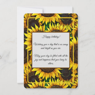 Cartes Pour Fêtes Annuelles Sunny Grandes Tournesols