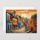 Cartes Pour Fêtes Annuelles Sunset Mexico (Devant / Derrière)