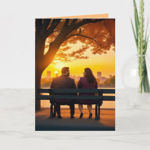 Cartes Pour Fêtes Annuelles Sunset romantique