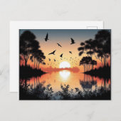 Cartes Pour Fêtes Annuelles Sunset Serenity  (Devant / Derrière)