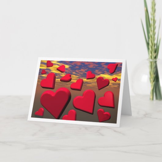 Cartes Pour Fêtes Annuelles SunsetHearts (Devant)
