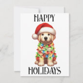 Cartes Pour Fêtes Annuelles Super Christmas Golden Retriever (Devant)