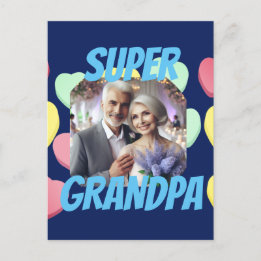 Cartes Pour Fêtes Annuelles Super grand-père | Message personnalisé, photo et