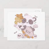 Cartes Pour Fêtes Annuelles Super mignonne Panda Grave RIP Ghost Bats Hallowee (Devant / Derrière)