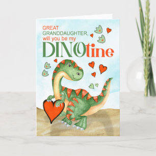 Cartes Pour Fêtes Annuelles Super petite-fille Funny T-Rex Dinosaur DINOtine