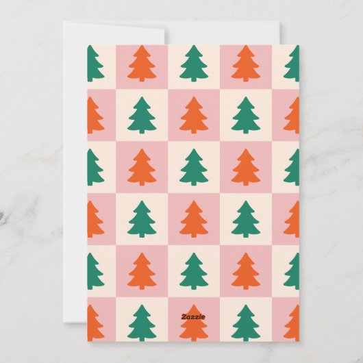 Cartes Pour Fêtes Annuelles Super Retro Arbres de Noël Motif Cadre photo (Dos)