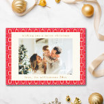 Cartes Pour Fêtes Annuelles Super rouge rose rétro mignon deux photos Noël<br><div class="desc">Carte de Noël super rouge rose rétro mignonne deux photos</div>