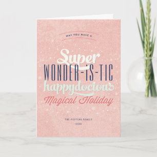Cartes Pour Fêtes Annuelles Super Wonderistic Happydocious Fun Typography Kids