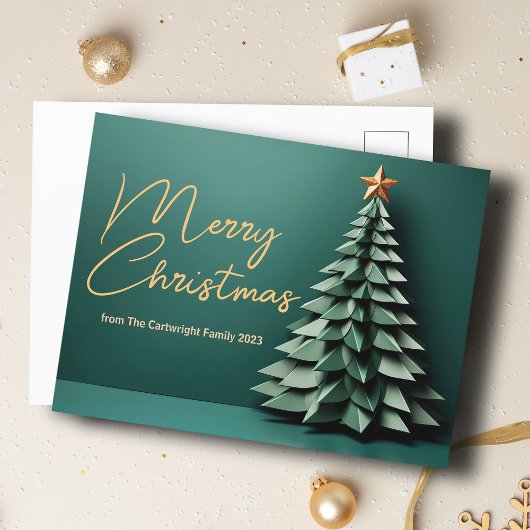 Cartes Pour Fêtes Annuelles Superbe arbre de Noël Joyeux Vert Personnalisé