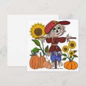 Cartes Pour Fêtes Annuelles Superbe épouvantail mignon (Devant / Derrière)
