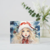 Cartes Pour Fêtes Annuelles Superbe Princesse de glace de Noël (Debout devant)