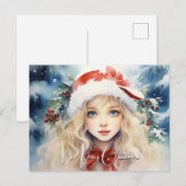 Cartes Pour Fêtes Annuelles Superbe Princesse de glace de Noël (Devant / Derrière)