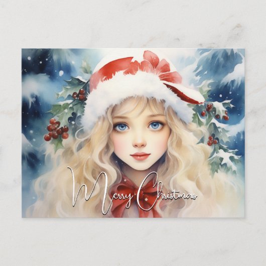 Cartes Pour Fêtes Annuelles Superbe Princesse de glace de Noël (Devant)