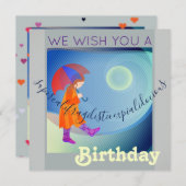 Cartes Pour Fêtes Annuelles Supercalifragilisticexpialidocile fille d'annivers (Devant / Derrière)