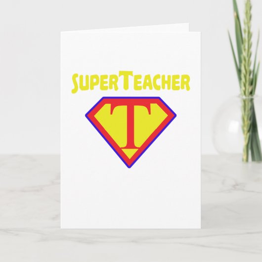 Cartes Pour Fêtes Annuelles Superenseignant Superhero Funny Enseignant cadeau (Devant)