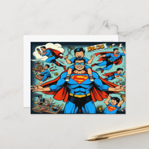 Cartes Pour Fêtes Annuelles Superhero papa