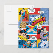 Cartes Pour Fêtes Annuelles Superman Saint-Valentin | Collage de bandes dessin (Devant / Derrière)