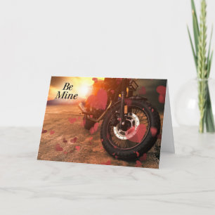 Cartes Pour Fêtes Annuelles Superposition de moto et de cœur rouge pour la Sai