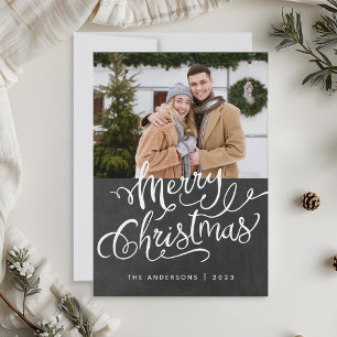 Cartes Pour Fêtes Annuelles Superposition de photo de Noël sur tableau noir