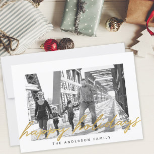 Cartes Pour Fêtes Annuelles Superposition de photo de vacances joyeuses en écr
