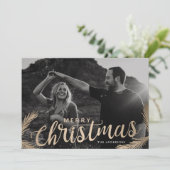 Cartes Pour Fêtes Annuelles Superposition de script de Joyeux Noël de branches (Debout devant)