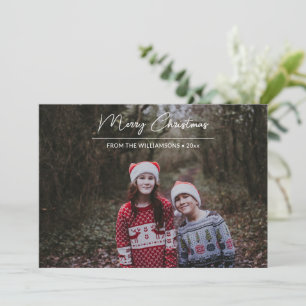 Cartes Pour Fêtes Annuelles Superposition de texte de Noël moderne blanc écrit