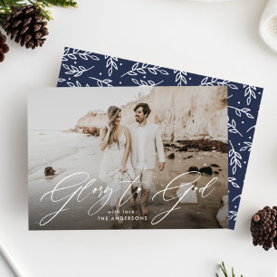 Cartes Pour Fêtes Annuelles Superposition de texte Gloire à Dieu Photo religie