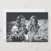 Cartes Pour Fêtes Annuelles Superposition de typographie de script blanc minim (Devant)