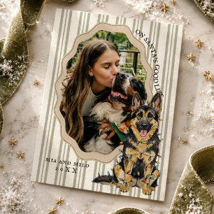 Cartes Pour Fêtes Annuelles Sur la liste des bons de Santa Berger Allemand