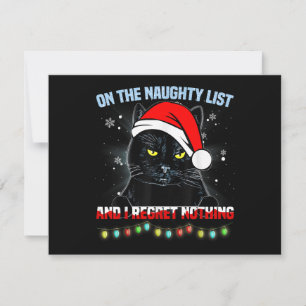 Cartes Pour Fêtes Annuelles Sur la liste vilain et je ne regrette rien Chat Ch