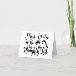 Cartes Pour Fêtes Annuelles Sur Santas Naughty List Script de Noël amusant