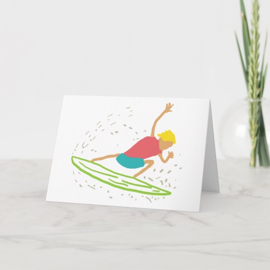 Cartes Pour Fêtes Annuelles Surf (Devant)
