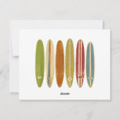 Cartes Pour Fêtes Annuelles Surf de Longboard (Dos)