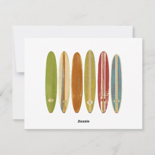 Cartes Pour Fêtes Annuelles Surf de Longboard (Dos)