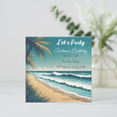 Cartes Pour Fêtes Annuelles Surf de plage d'été (Debout devant)