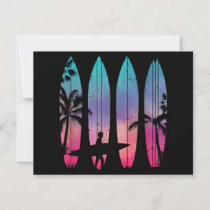 Cartes Pour Fêtes Annuelles Surf de plage tropical Surf Surf Surf Océan