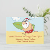 Cartes Pour Fêtes Annuelles Surf Père Noël (Debout devant)