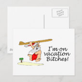 Cartes Pour Fêtes Annuelles Surf Père Noël (Devant / Derrière)