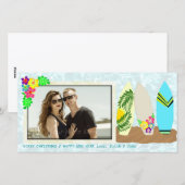 Cartes Pour Fêtes Annuelles Surfboards Noël hawaïen (Devant / Derrière)