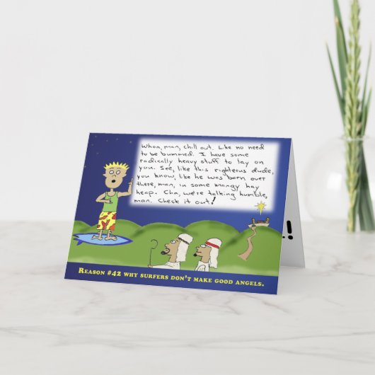 Cartes Pour Fêtes Annuelles Surfer Angel (Devant)