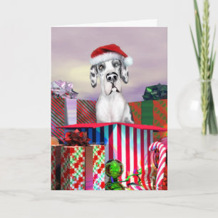 Cartes Pour Fêtes Annuelles Surprise Harle UC de Noël de great dane